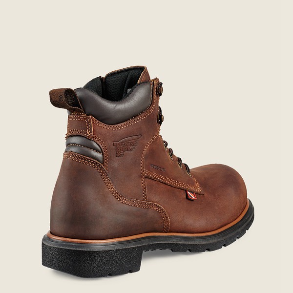 Mens Red Wing Dynaforce® - 6-inch Waterproof Soft Toe - Work Boots Brown - RBU526019